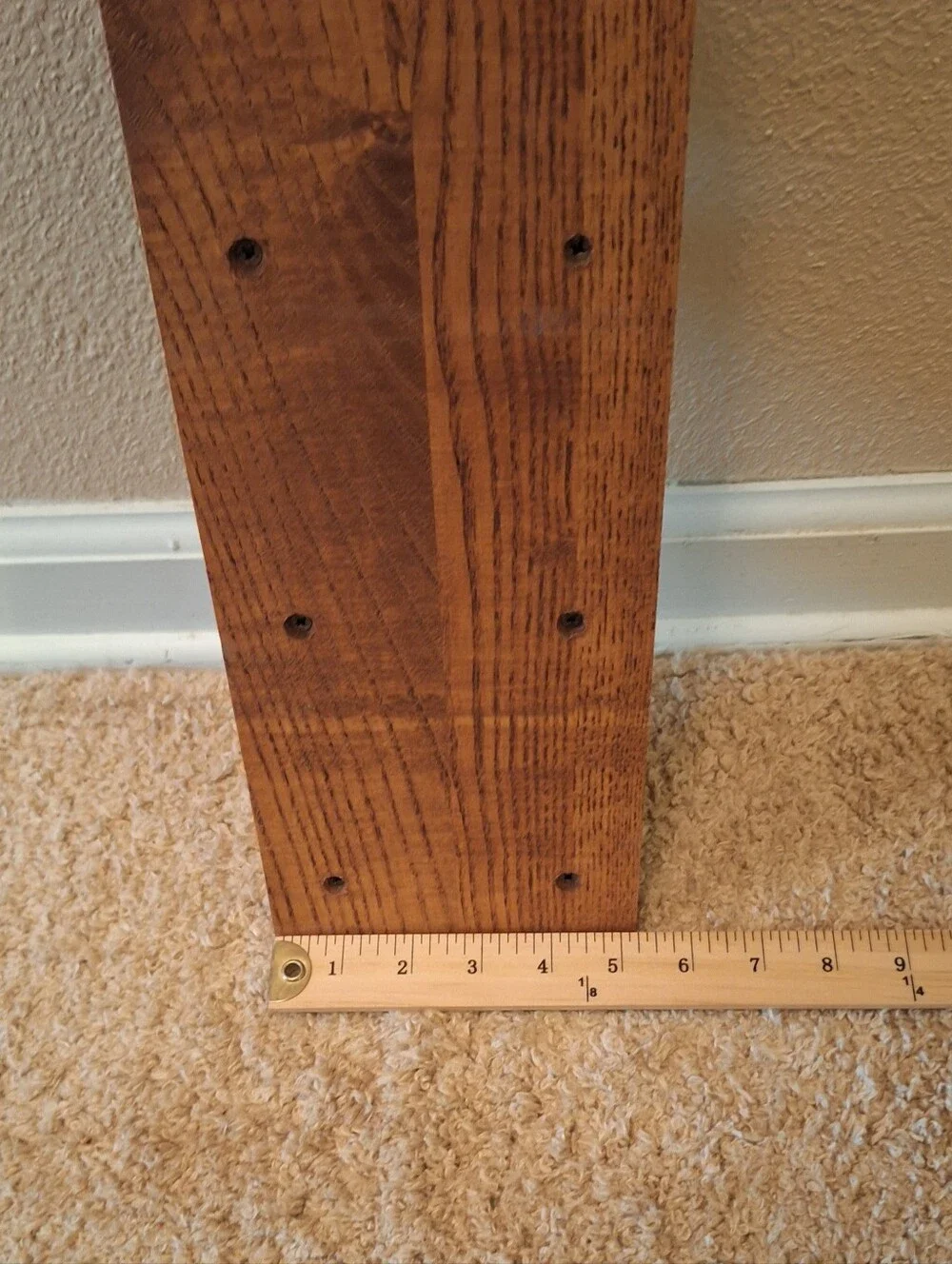 Wall-Mounted Oak Mail & Key Organizer with Three Pockets